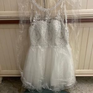 white sparkly halter neck dress with rhinestone beading